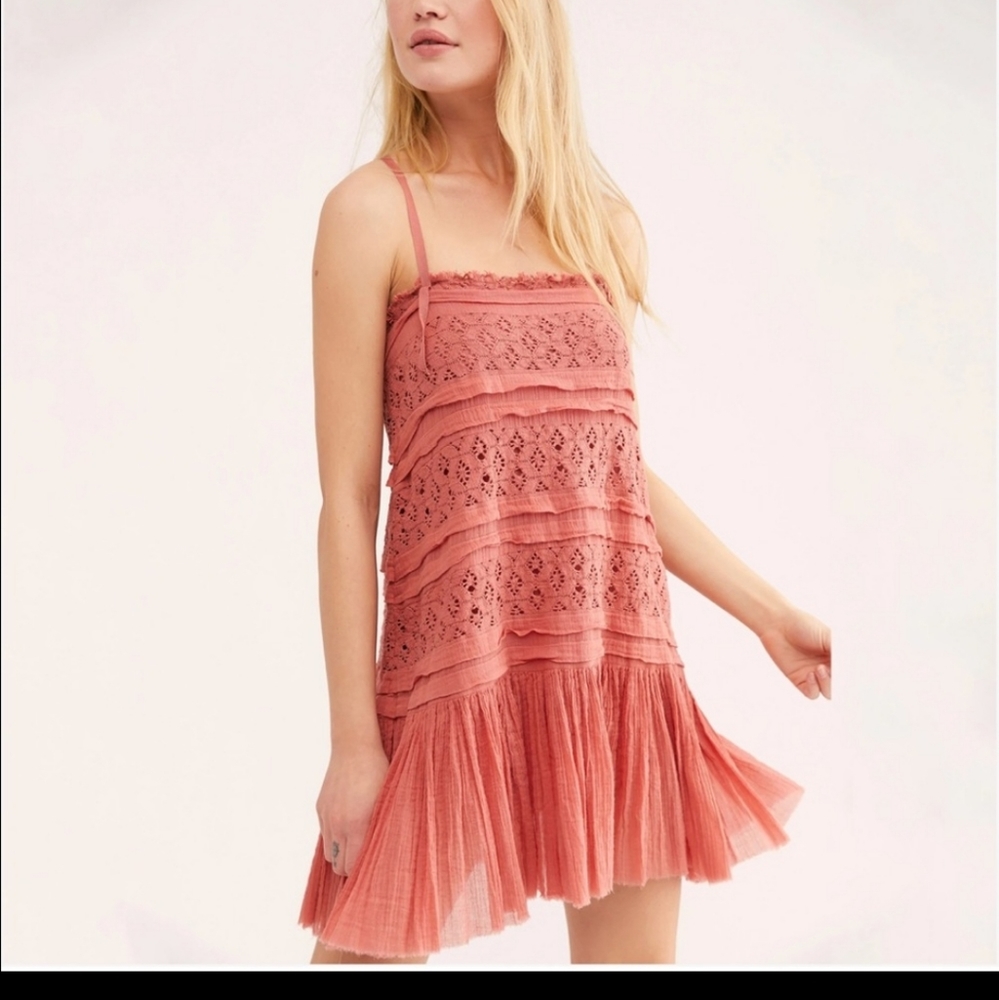 NWT Free People Shailee Dress Size Medium, Copper Rose